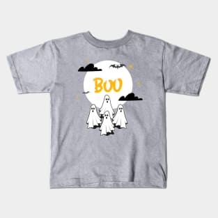 GHOSTLY Happy Halloween BOO Kids T-Shirt